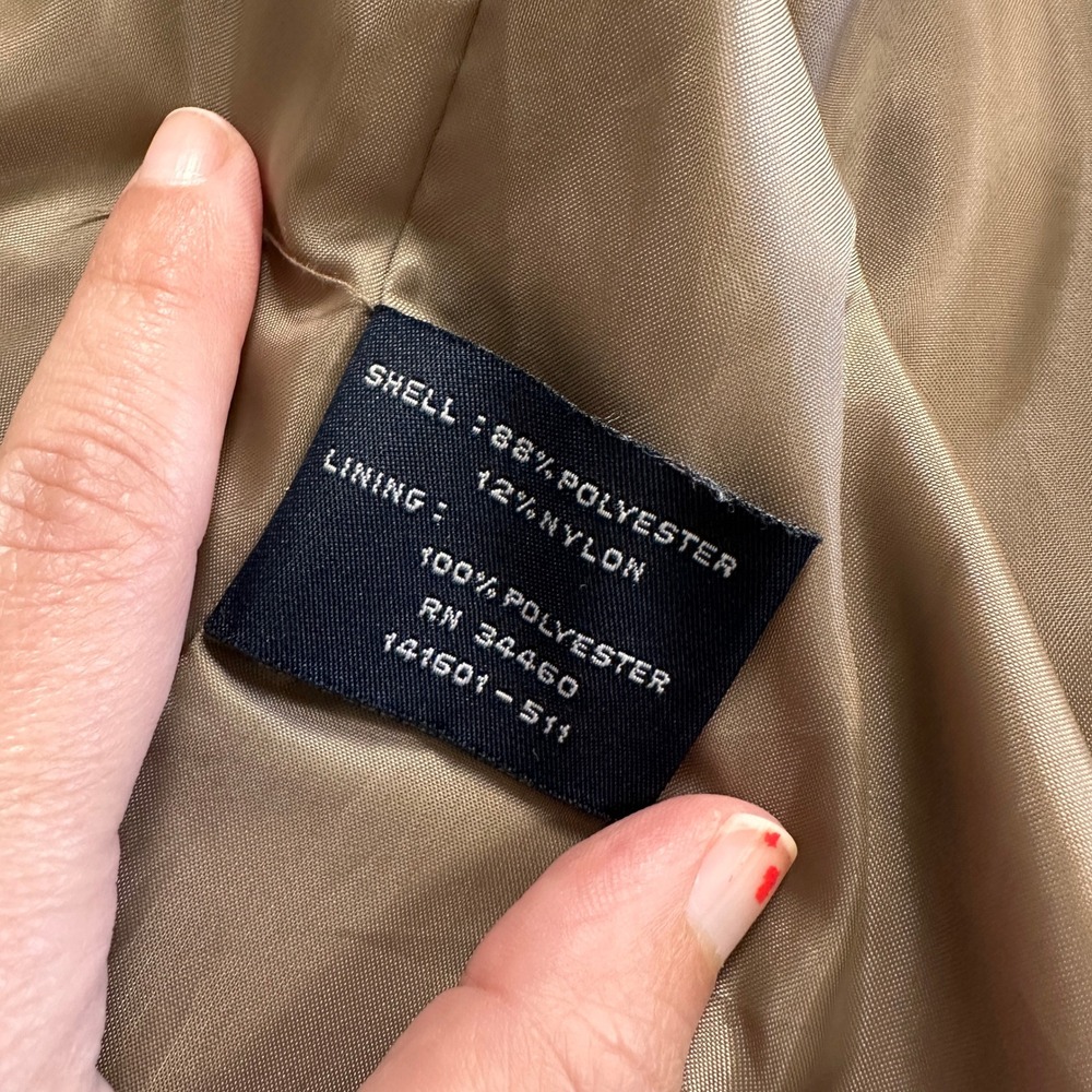 VTG London Fog Trench Coat Tan Khaki Raincoat Jacket M Minimalist Dark Academia - Picture 11 of 11
